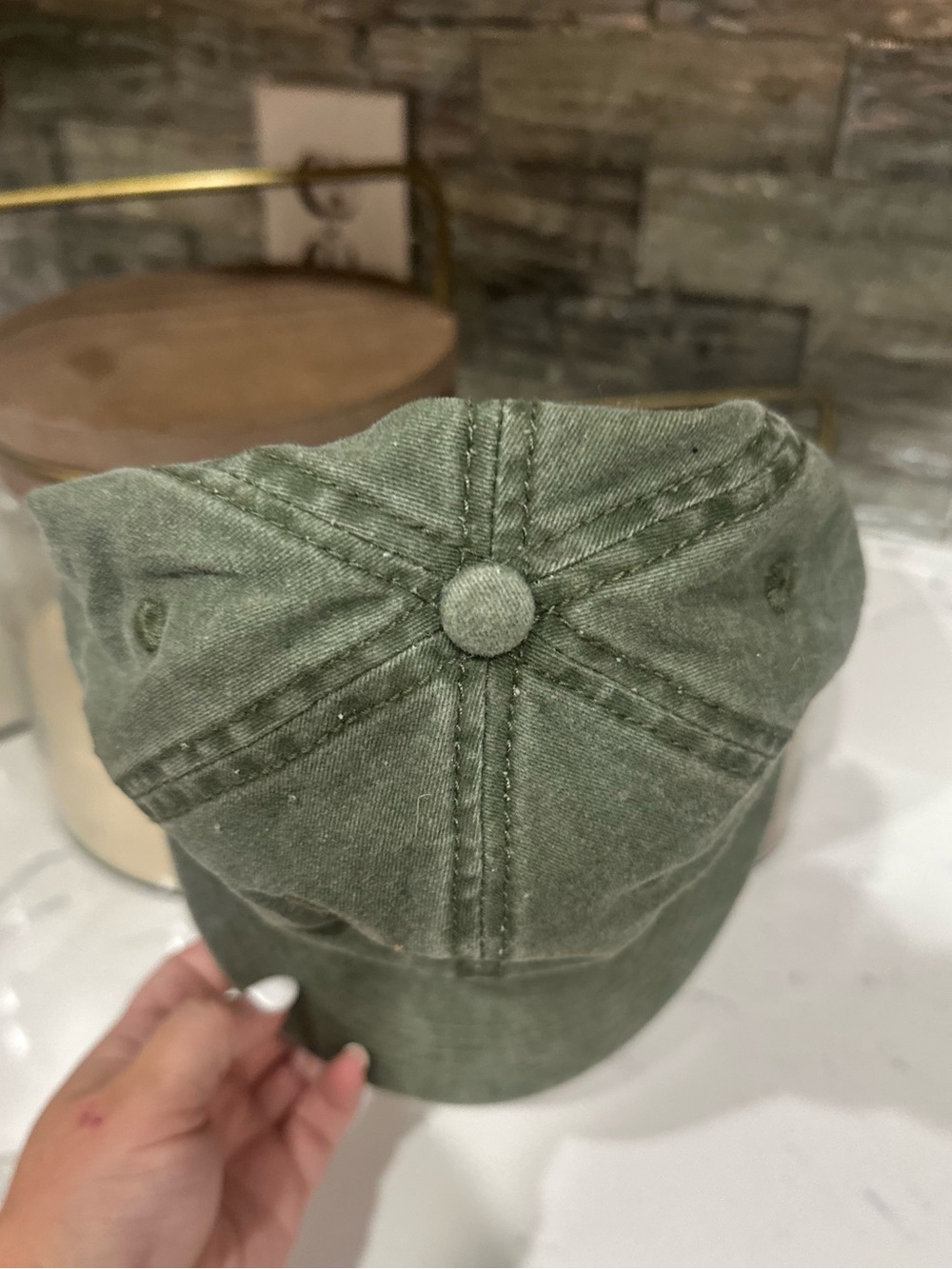 Source Unknown Olive Green Washed Cotton Cap